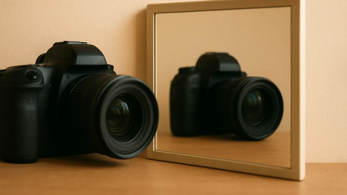 Por que câmera não aparece em cena de espelho?