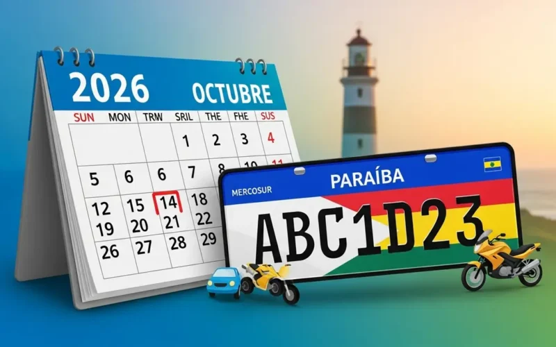 Calendário de licenciamento de veículos na Paraíba para 2026