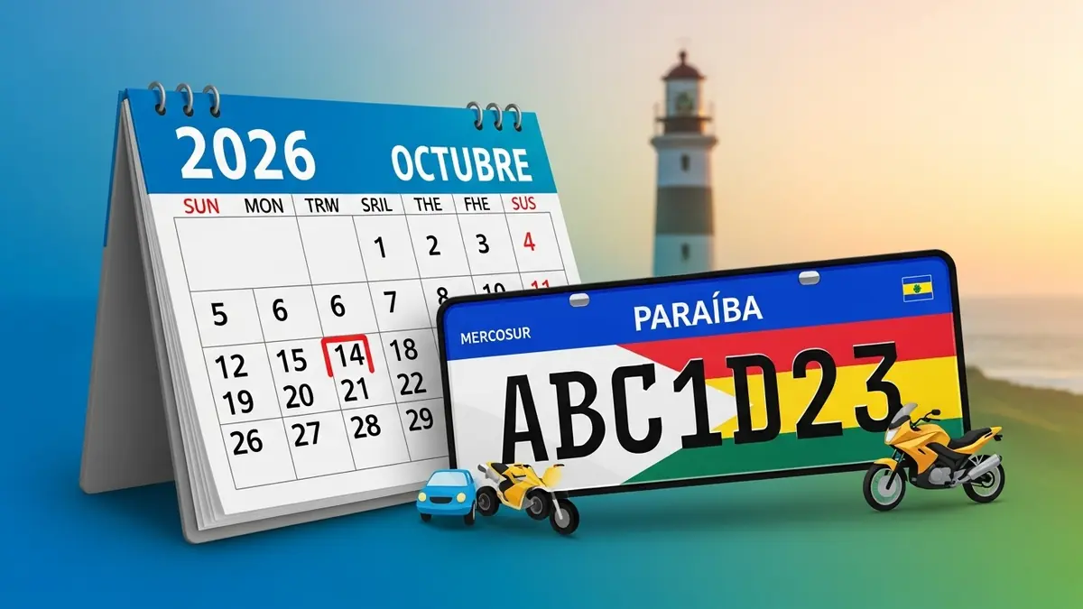 Calendário de licenciamento de veículos na Paraíba para 2026